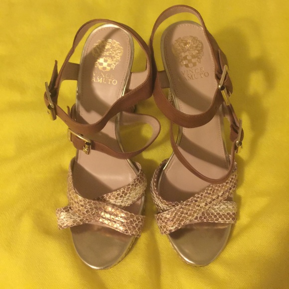 Vince camuto metallic leather sandals size 9.5 - Picture 2 of 4